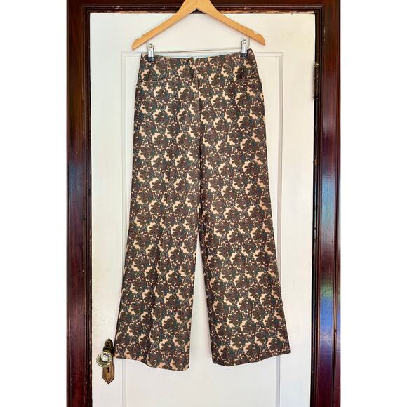 Vintage RARE Glen of Michigan Baroque Inspired Patterned Wide Leg Trousers- 28 - Picture 1 of 5